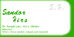 sandor hirs business card